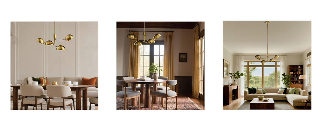 Glimmer 4-light 36" Gray/brass Modern Sputnik Chandelier With Electroplating Shade For Dining Room Or Kitchen #29030