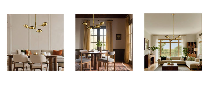 Glimmer 4-light 36" Gray/brass Modern Sputnik Chandelier With Electroplating Shade For Dining Room Or Kitchen #29030