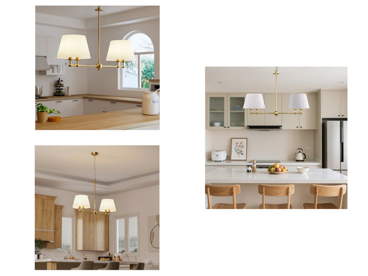 4-Light Dimmable Classic And Traditional Shaded Liner Pendant #19227