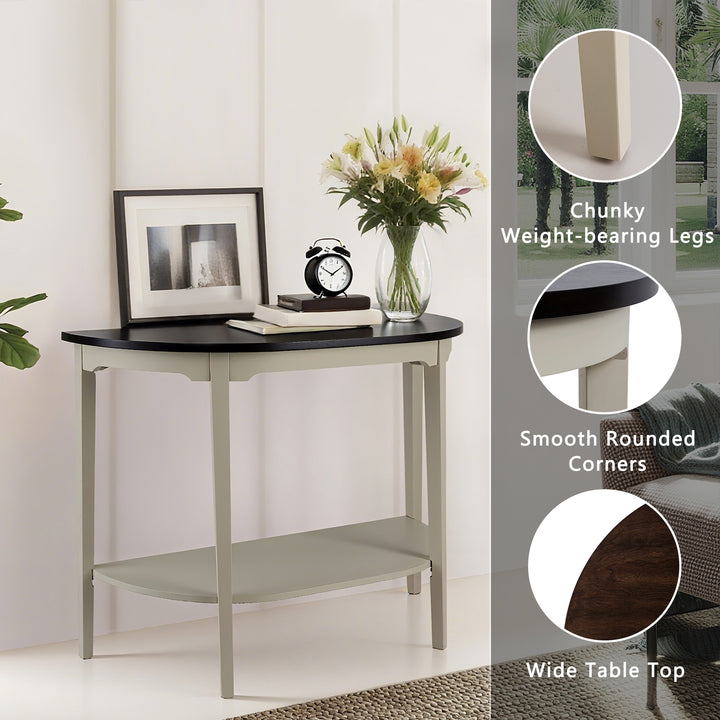 Timeless 31.5'' Round Modern Solid Wood Coffee Table With 2-Tier Shelves #51003