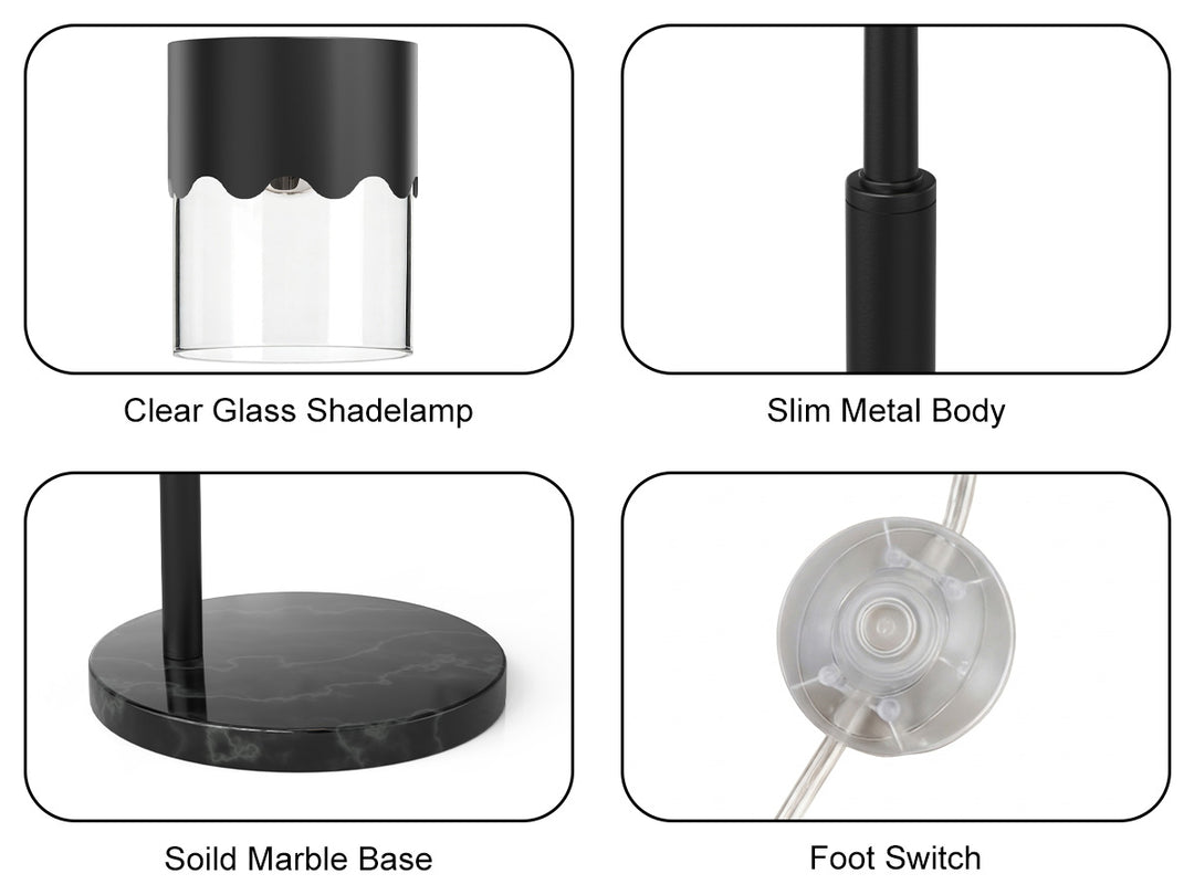 Glimmer 66" Modern Metal Floor Lamp Dual-Layer Shade Bright Lighting Foot Switch For Living Room Bedroom #FGT01