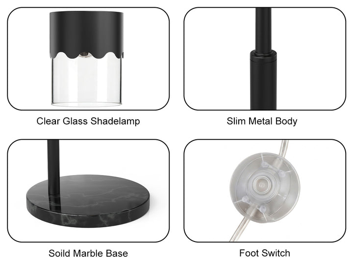 Glimmer 66" Modern Metal Floor Lamp Dual-Layer Shade Bright Lighting Foot Switch For Living Room Bedroom #FGT01