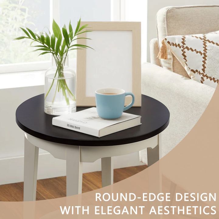 Timeless 31.5'' Round Modern Solid Wood Coffee Table With 2-Tier Shelves #51003