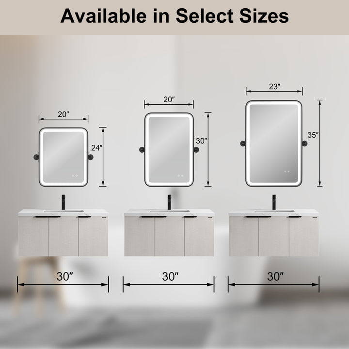 Elevate Home Modern Led Framed Tempered Anti-fog Dimmable 3-color Wall Mounted Vanity Mirror For Bathroom #52001