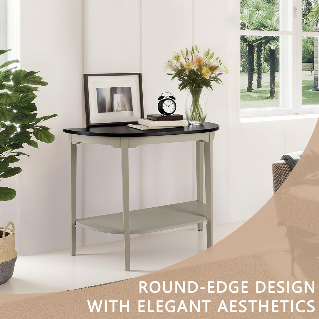 Timeless 31.5'' Round Modern Solid Wood Coffee Table With 2-Tier Shelves #51003