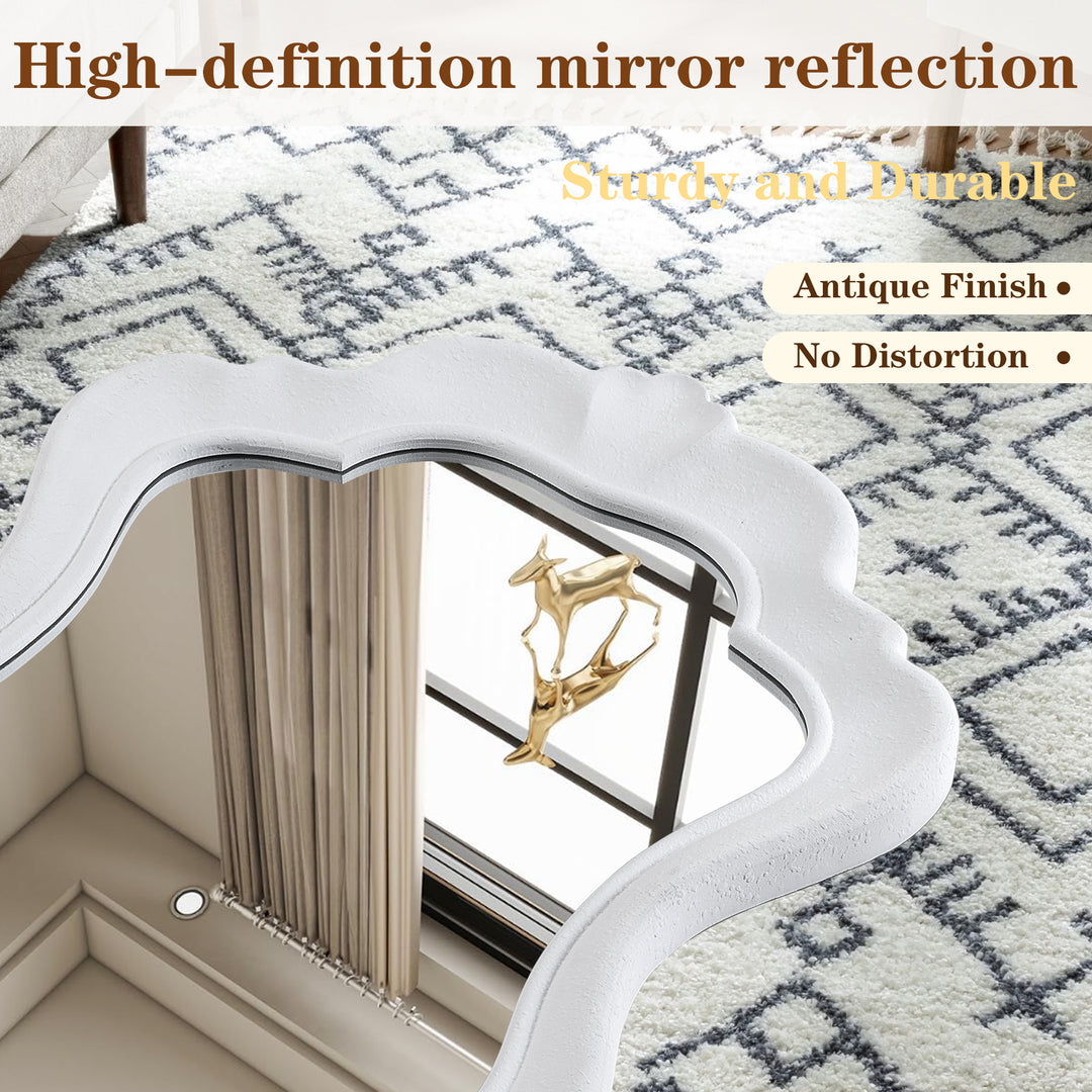 Clarity 32" X 24" Modern White Frame Asymmetrical Wall Mounted Mirror #31016