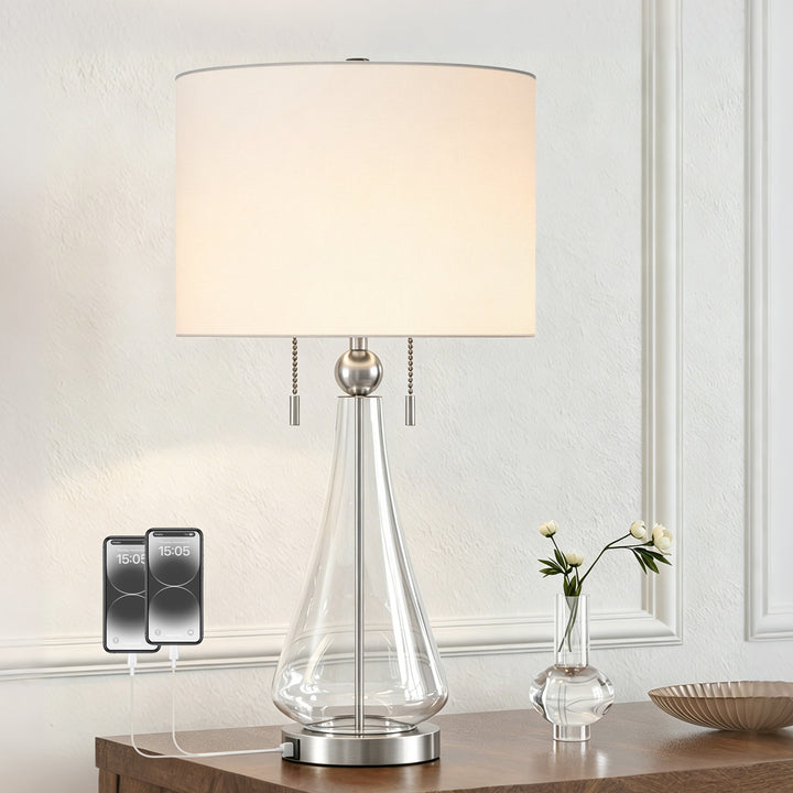 Metal Glass Table Lamp #T272