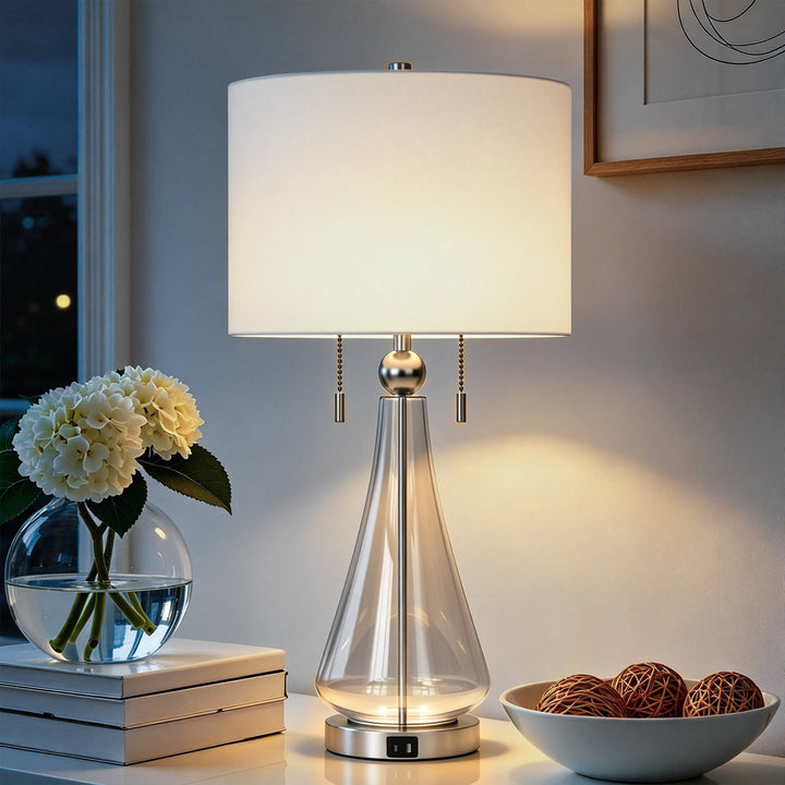 Metal Glass Table Lamp #T272