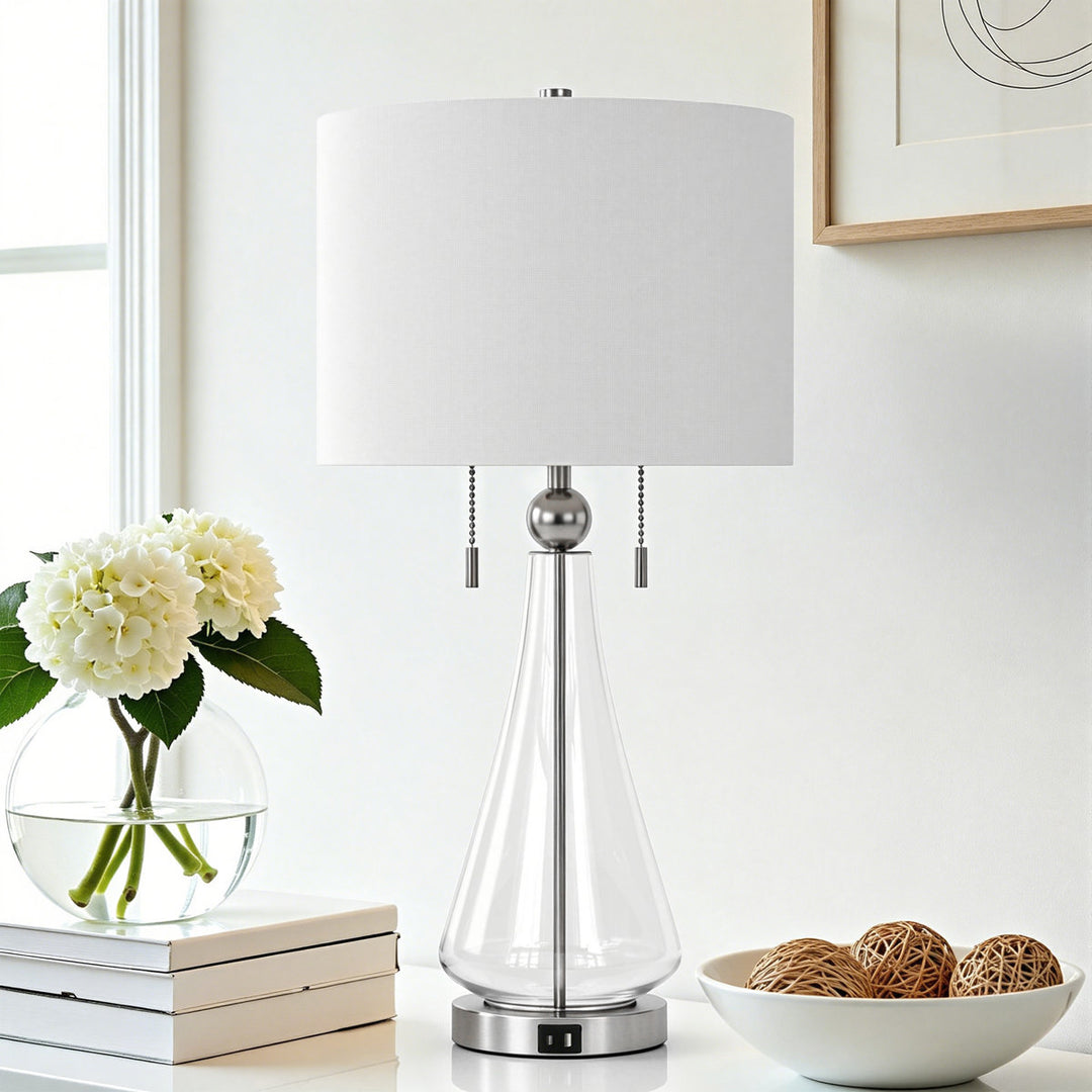 Metal Glass Table Lamp #T272