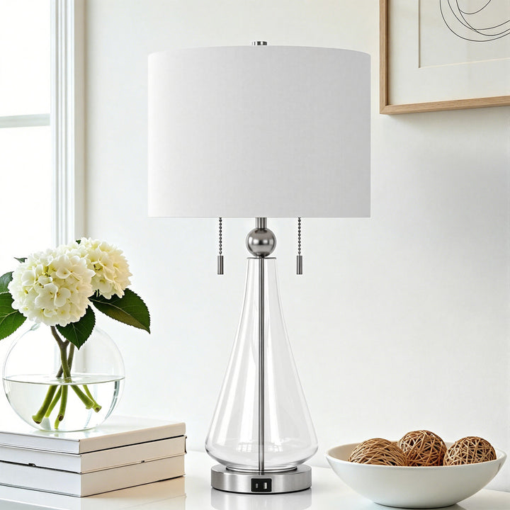 Metal Glass Table Lamp #T272