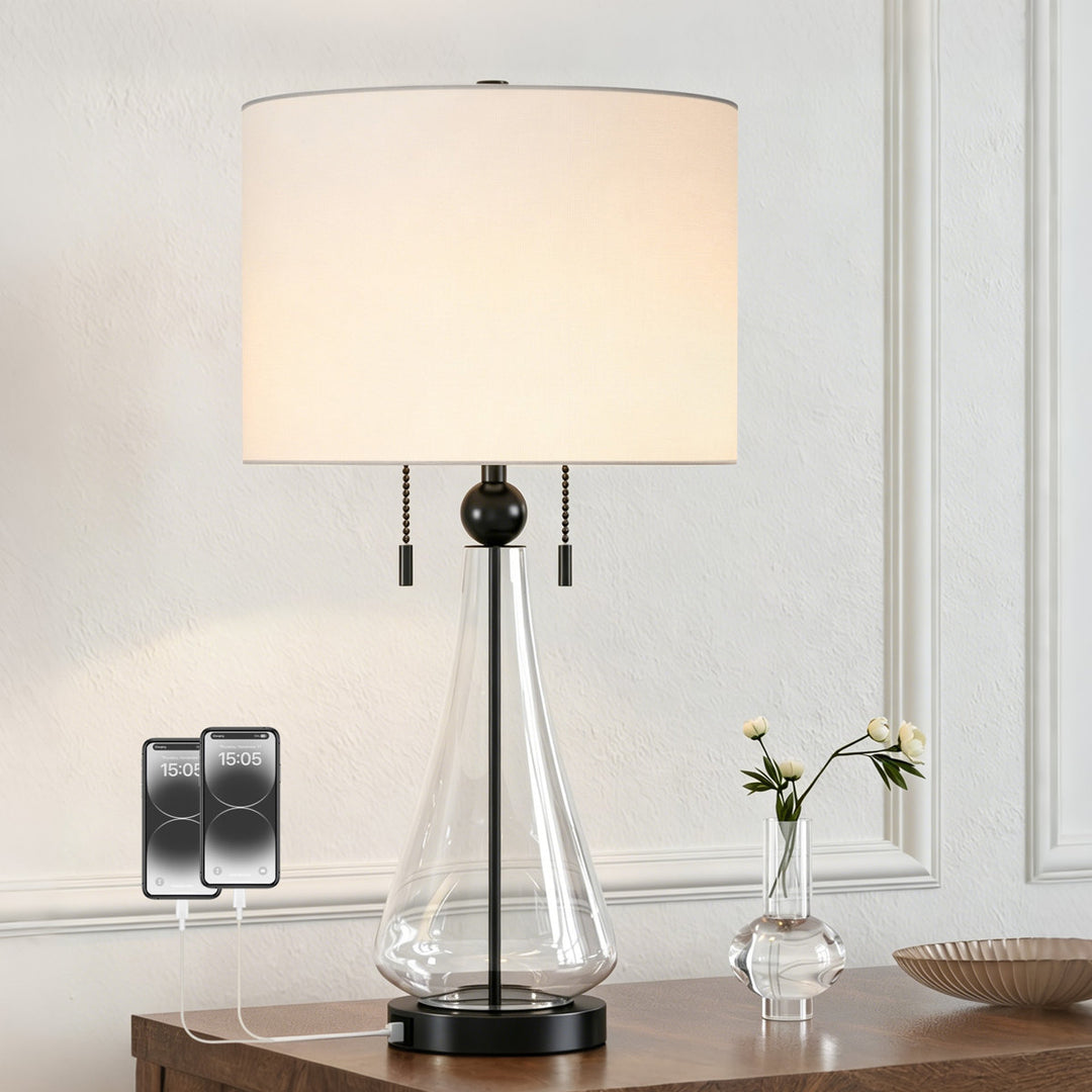 Metal Glass Table Lamp #T272