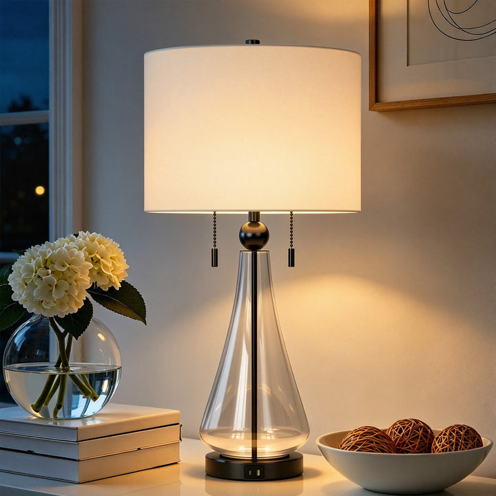Metal Glass Table Lamp #T272