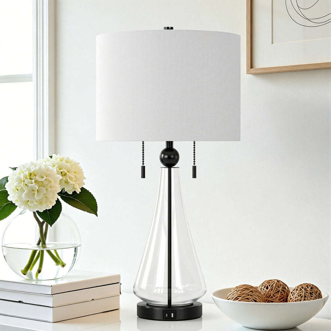 Metal Glass Table Lamp #T272