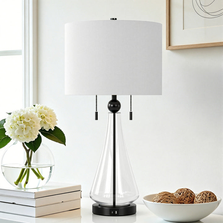 Metal Glass Table Lamp #T272