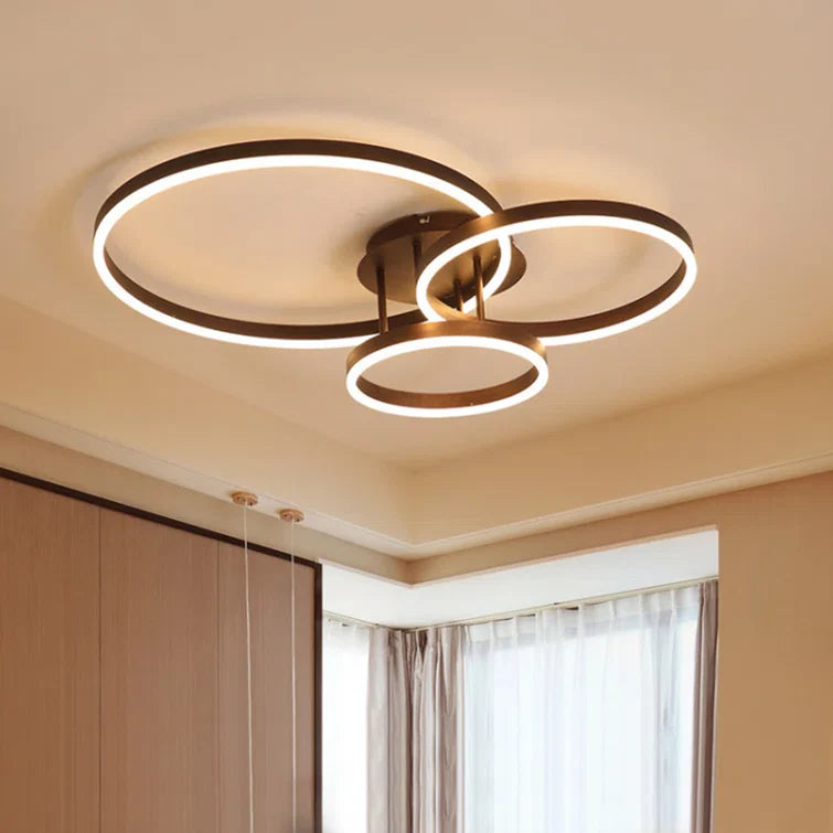 Maxax 3 - Light 31.8in LED Rings Unique Flush Mount #YX-17-FM