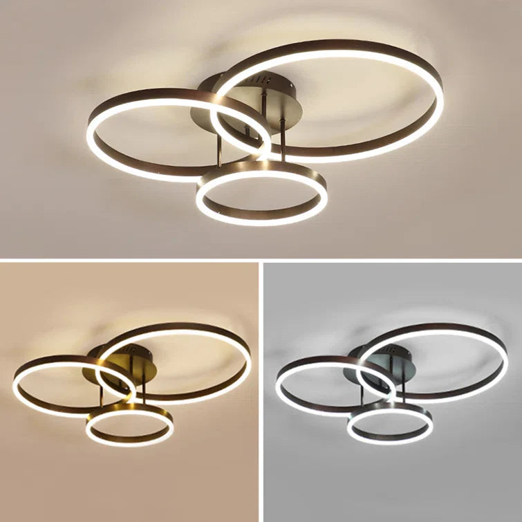 Maxax 3 - Light 31.8in LED Rings Unique Flush Mount #YX-17-FM