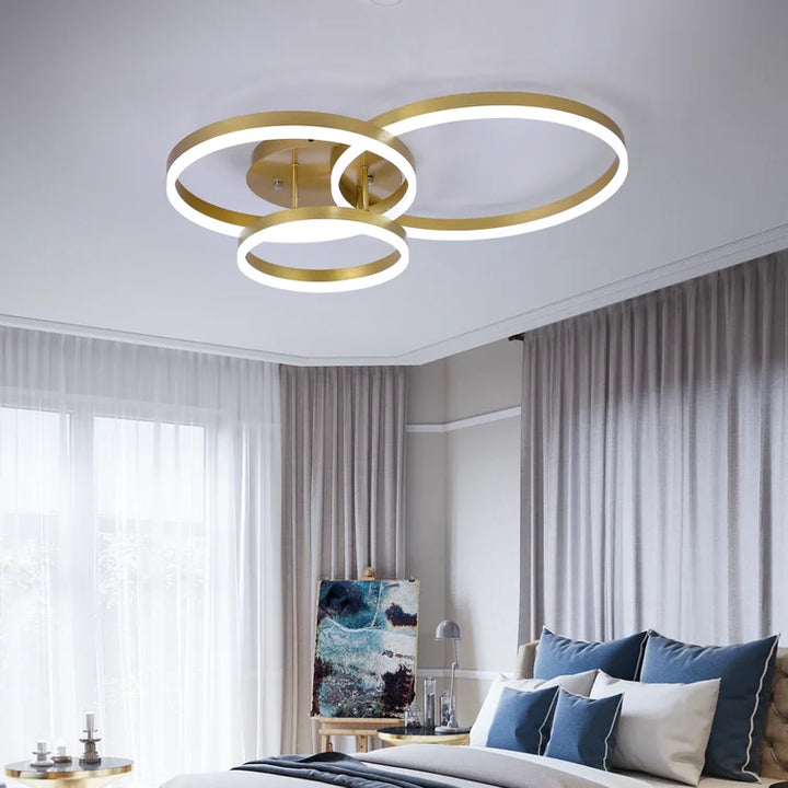 Maxax 3 - Light 31.8in LED Rings Unique Flush Mount #YX-17-FM