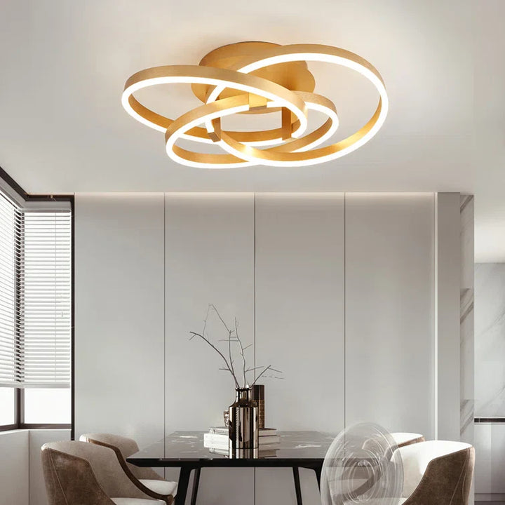 Maxax Gold Geometric LED Semi Flush Mount #MX19035