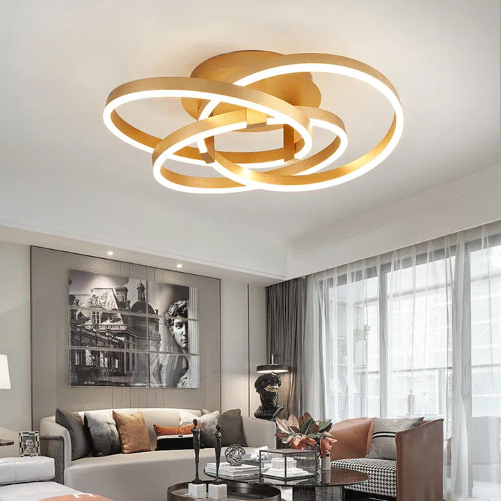 Maxax Gold Geometric LED Semi Flush Mount #MX19035