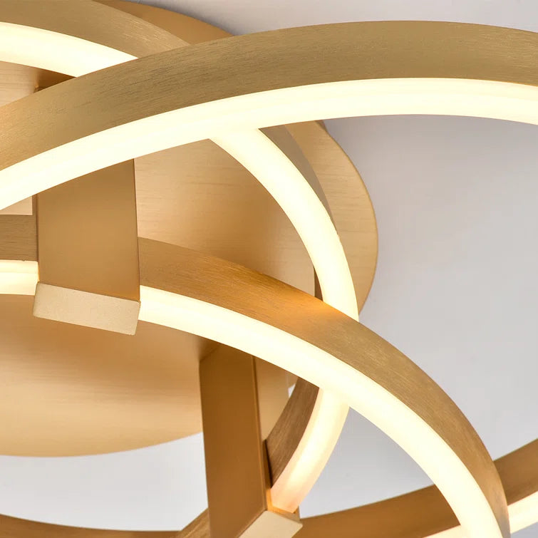 Maxax Gold Geometric LED Semi Flush Mount #MX19035