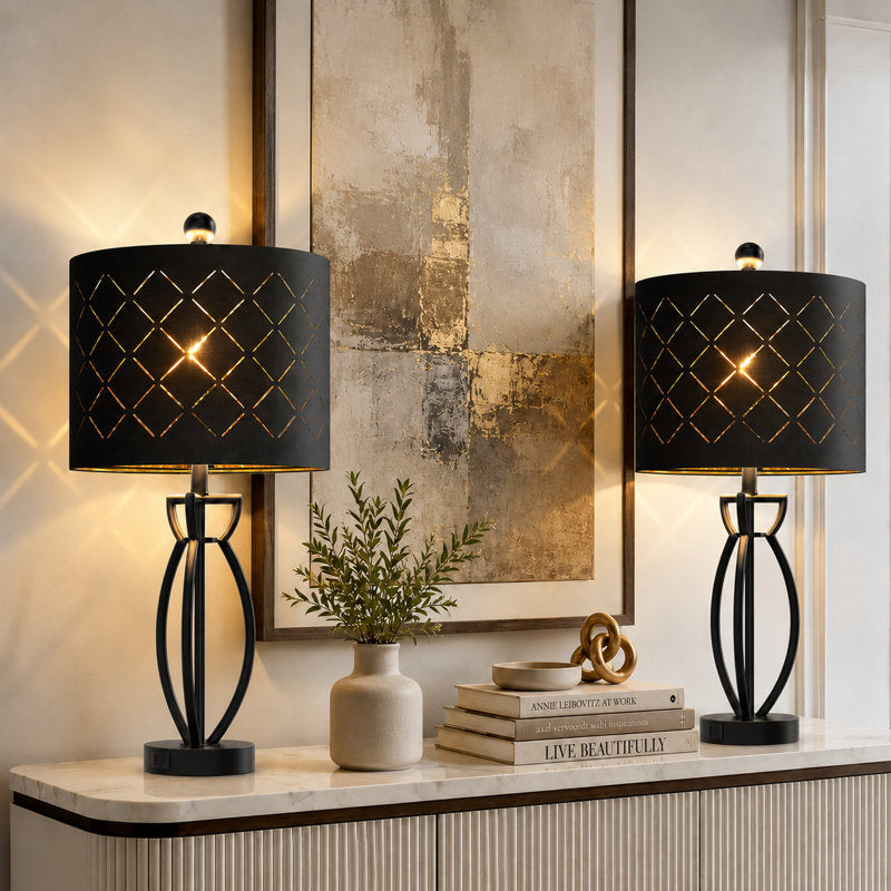 Vibe 24.6'' Traditional Gold Metal Table Lamp With Usb For Living Room/Bedroom #T274