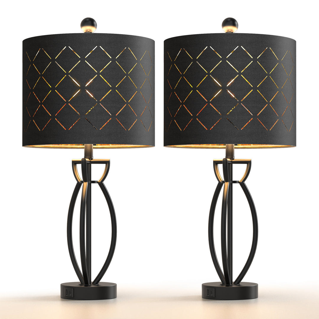 Vibe 24.6'' Traditional Gold Metal Table Lamp With Usb For Living Room/Bedroom #T274