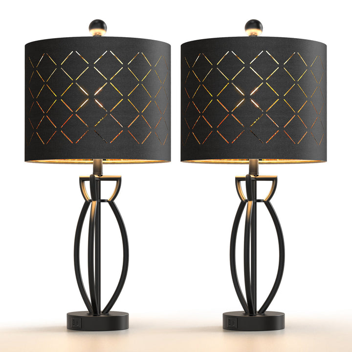 Vibe 24.6'' Traditional Gold Metal Table Lamp With Usb For Living Room/Bedroom #T274
