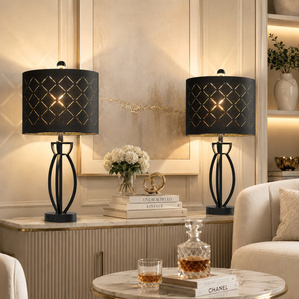 Vibe 24.6'' Traditional Gold Metal Table Lamp With Usb For Living Room/Bedroom #T274