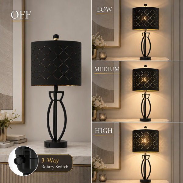 Vibe 24.6'' Traditional Gold Metal Table Lamp With Usb For Living Room/Bedroom #T274