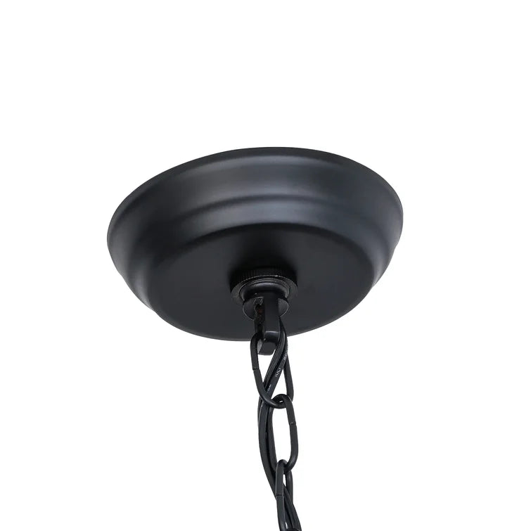 Maxax 4-Light Lantern&Candle Style Globe&Geometric Black&Gold Chandelier With Wrought Iron Accents #MX19118