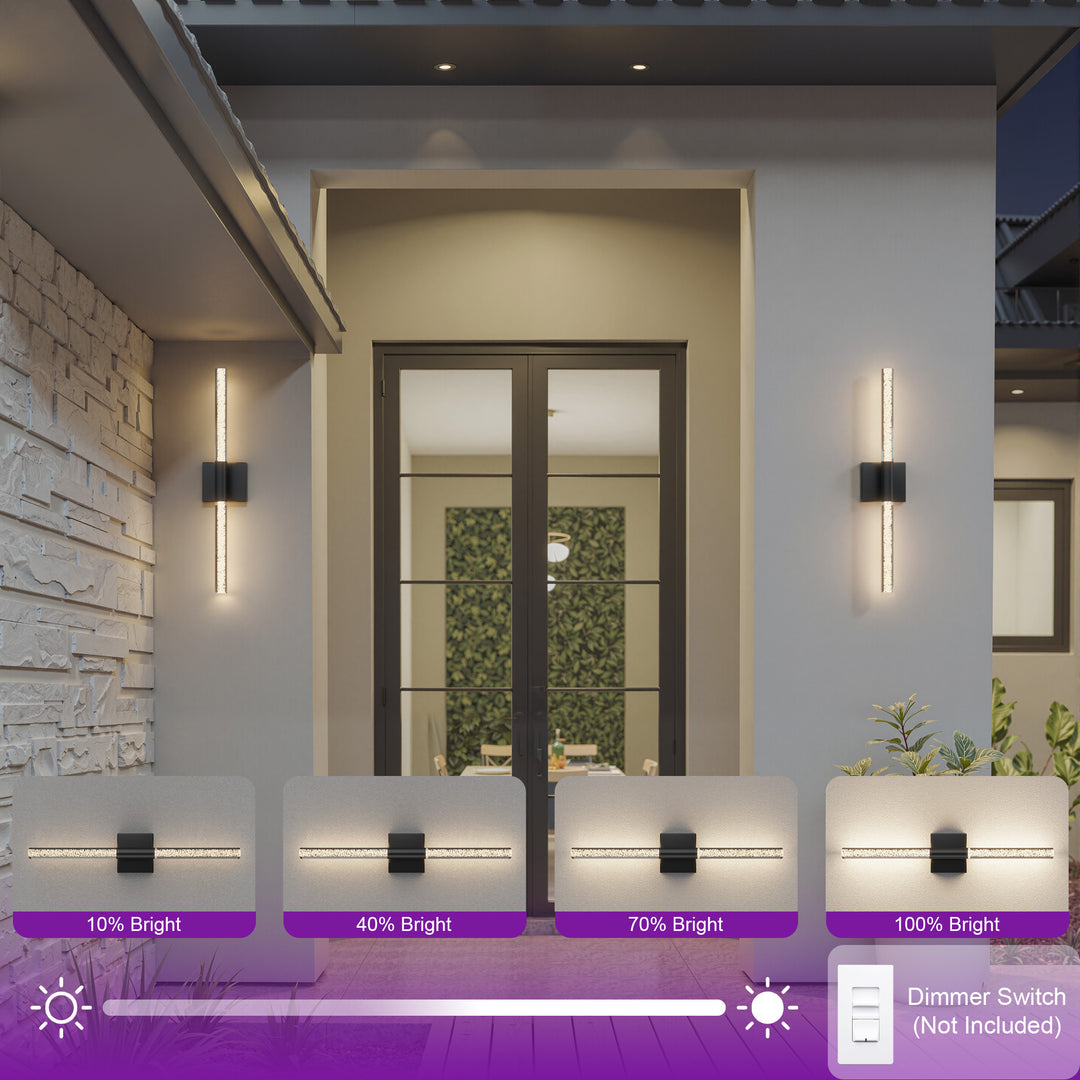 Solstice 24''H Dimmable Led Outdoor Sconce With Tempered Glass #7082