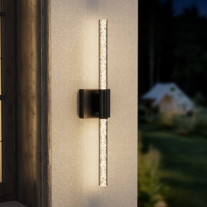 Solstice 24''H Dimmable Led Outdoor Sconce With Tempered Glass #7082
