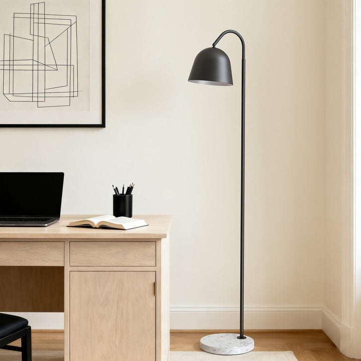 64" Modern Metal Floor Lamp, Polished Gold Finish, 350° Swivel & 90° Tilting Head, Foot Switch Standing Lamp For Living Room, Bedroom, Office #F268-BK