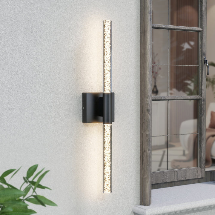 Solstice 24''H Dimmable Led Outdoor Sconce With Tempered Glass #7082