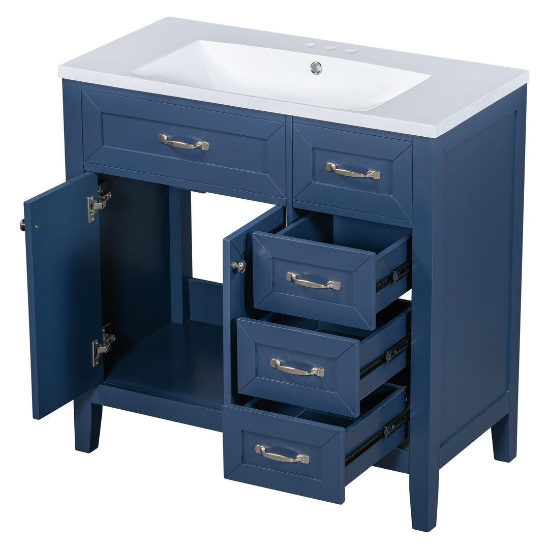 36'' Single Bathroom Vanity Cabinet With Ceramic Top #BV-007