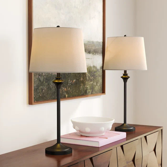 Maxax Metal Buffet Lamp with Oatmeal shade (Set of 2) #T13