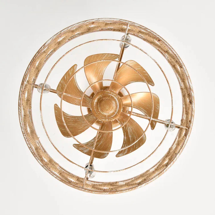Maxax 19" Boho Caged Low Profile Ceiling Fan with Light and Remote, Stepless Color Temperature & 6 Speeds, Farmhouse Flush Mount Fan for Bedroom, Kitchen, Living Room, Kids Room #26001