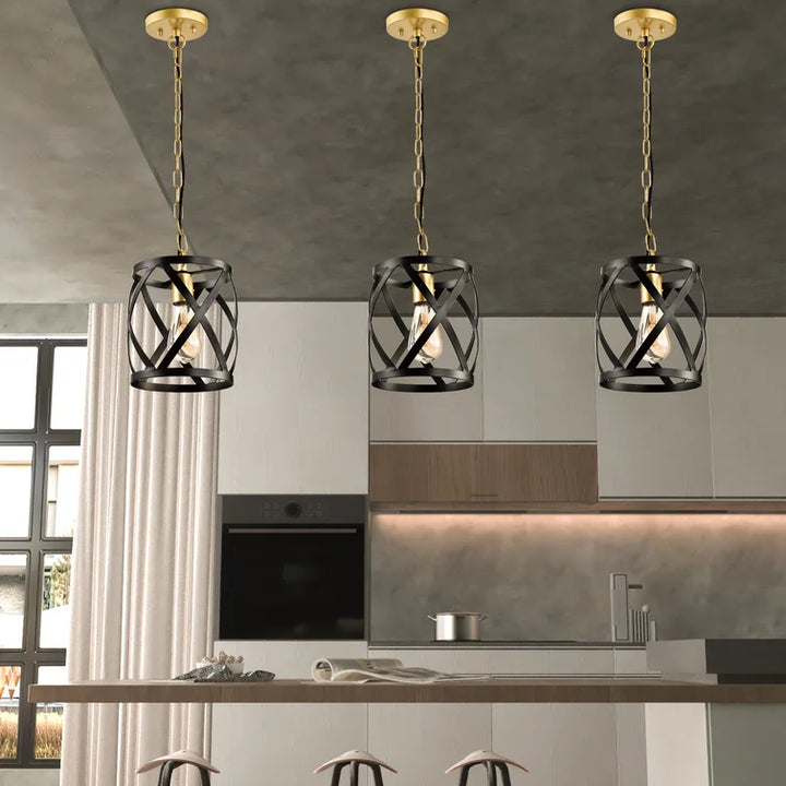 Maxax 1 - Light Shaded Drum Pendant Lighting #MX21021-1BG