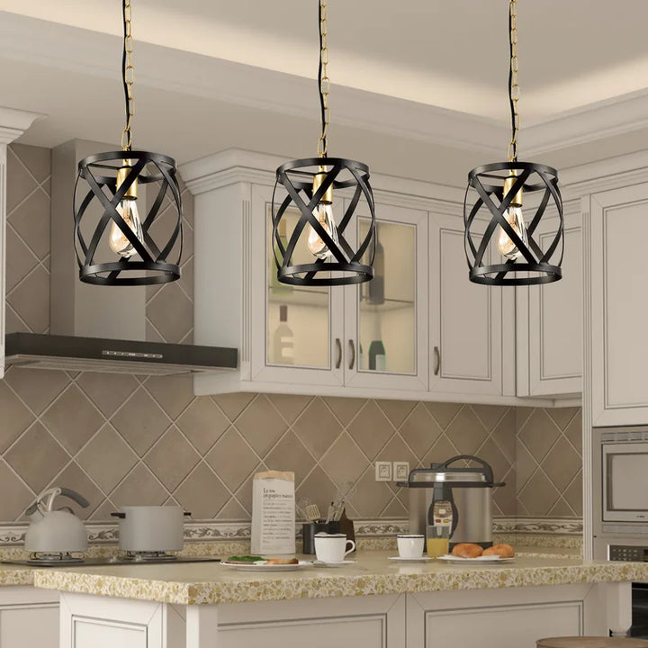 Maxax 1 - Light Shaded Drum Pendant Lighting #MX21021-1BG