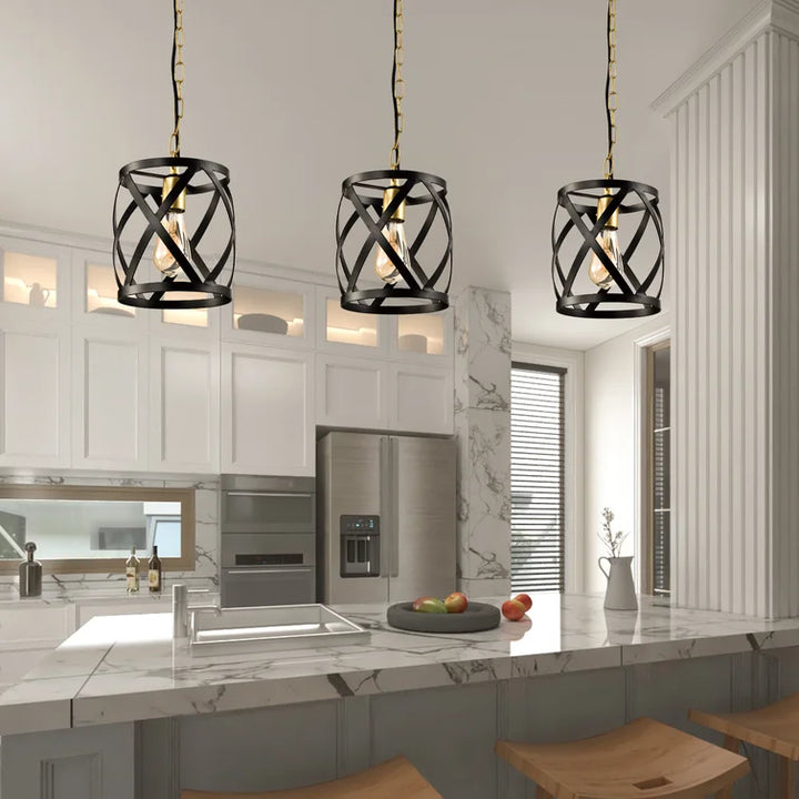 Maxax 1 - Light Shaded Drum Pendant Lighting #MX21021-1BG