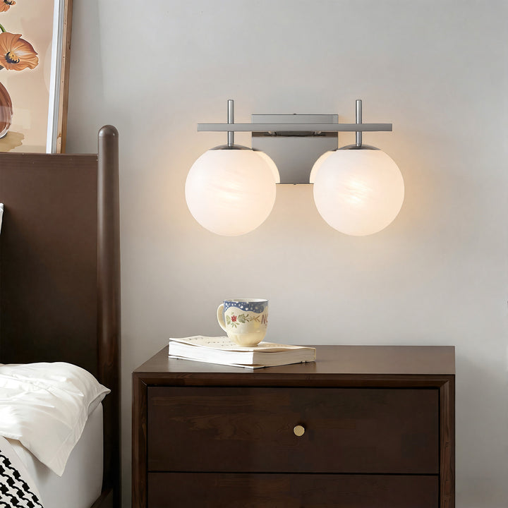 Nimbus Bathroom Vanity Light With Round Shape Cloud Glass Shade #29015