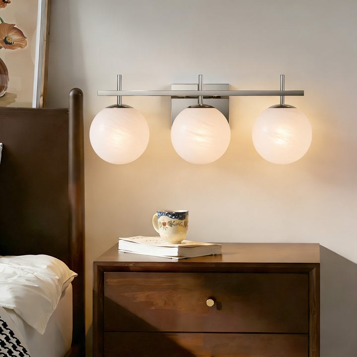 Nimbus Bathroom Vanity Light With Round Shape Cloud Glass Shade #29015