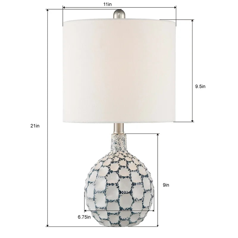 21 in White Table Lamp