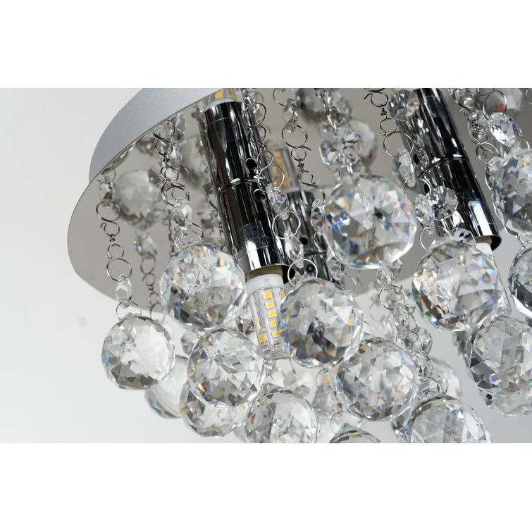 Maxax 3-Light 9.84in Crystal Flush Mount #OM23