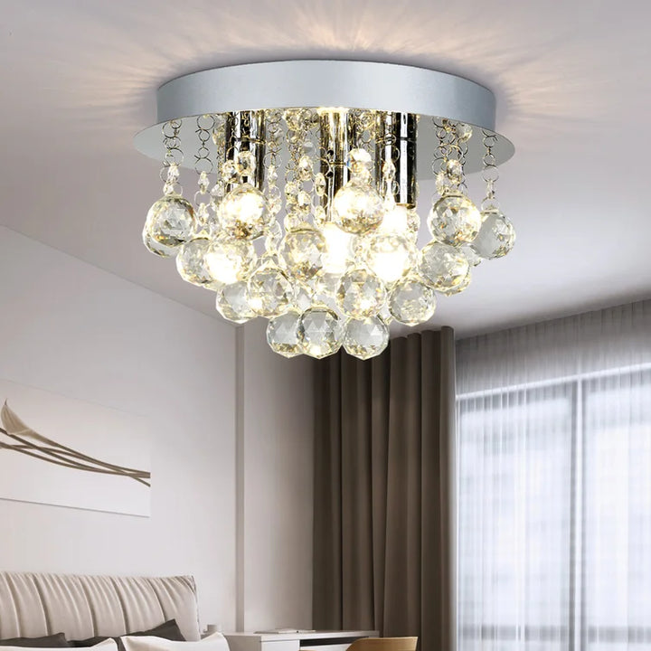 Maxax 3-Light 9.84in Crystal Flush Mount #OM23