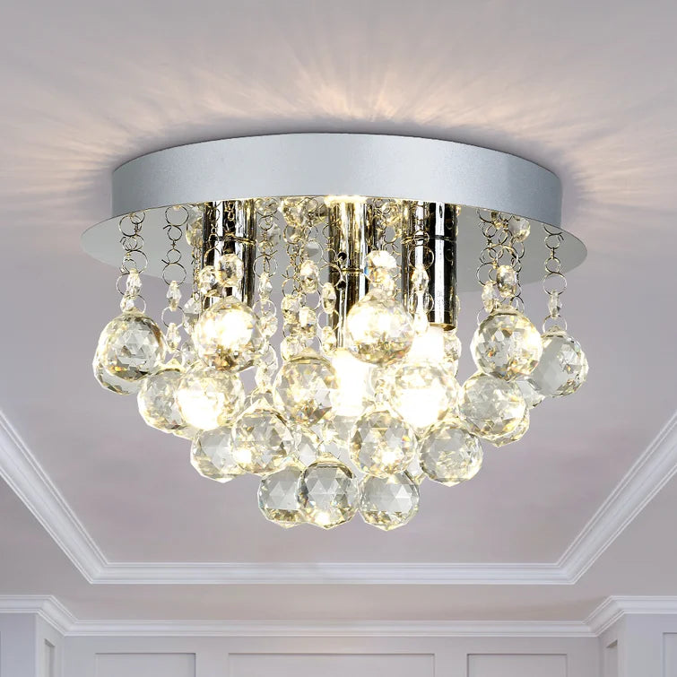 Maxax 3-Light 9.84in Crystal Flush Mount #OM23