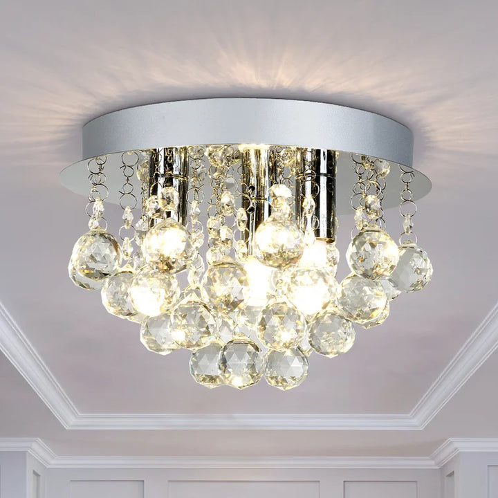 Maxax 3-Light 9.84in Crystal Flush Mount #OM23