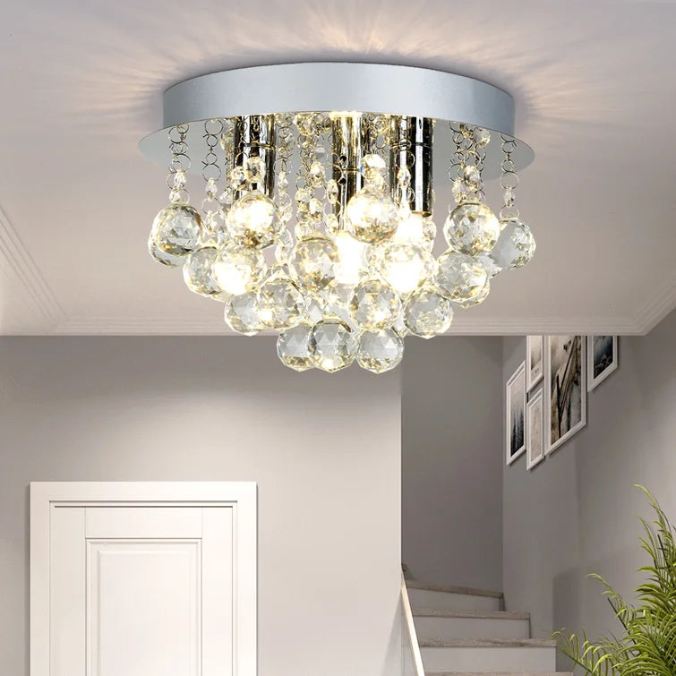 Maxax 3-Light 9.84in Crystal Flush Mount #OM23