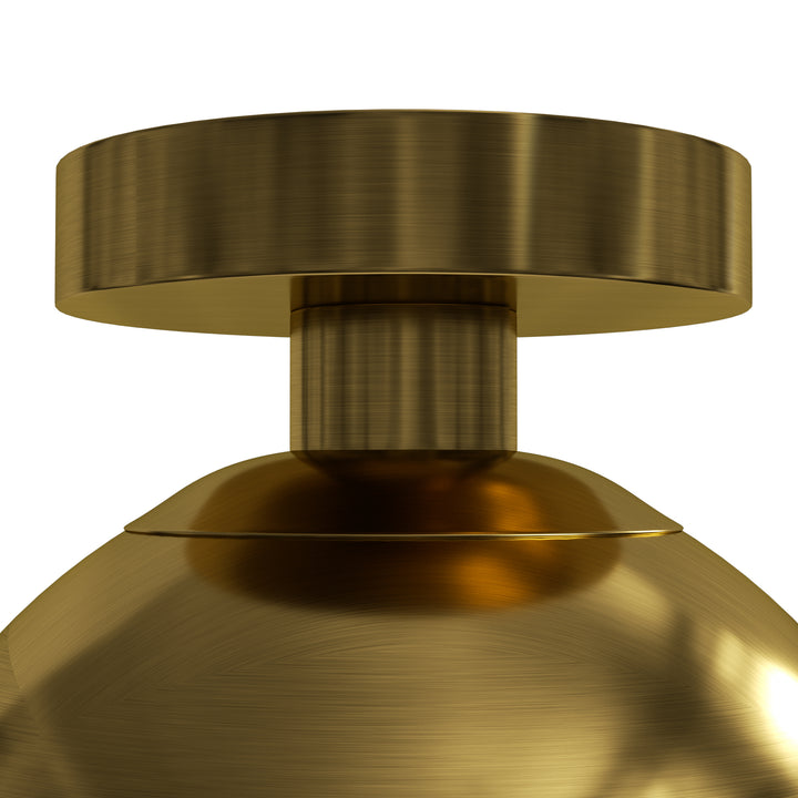 7.78 "-1 Light Paint Black /Brushed Brass /Brushed Nickel Modern Minimalist Milky White Glass Globe Semi Flush Mount Lighting Fixture For Bedroom/Hallway ＃C001