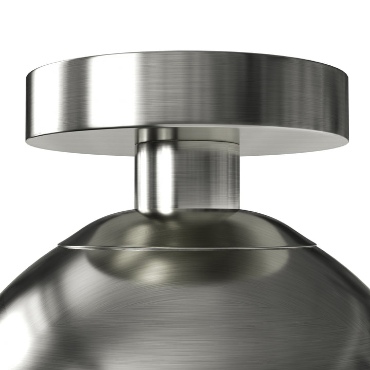 7.78 "-1 Light Paint Black /Brushed Brass /Brushed Nickel Modern Minimalist Milky White Glass Globe Semi Flush Mount Lighting Fixture For Bedroom/Hallway ＃C001